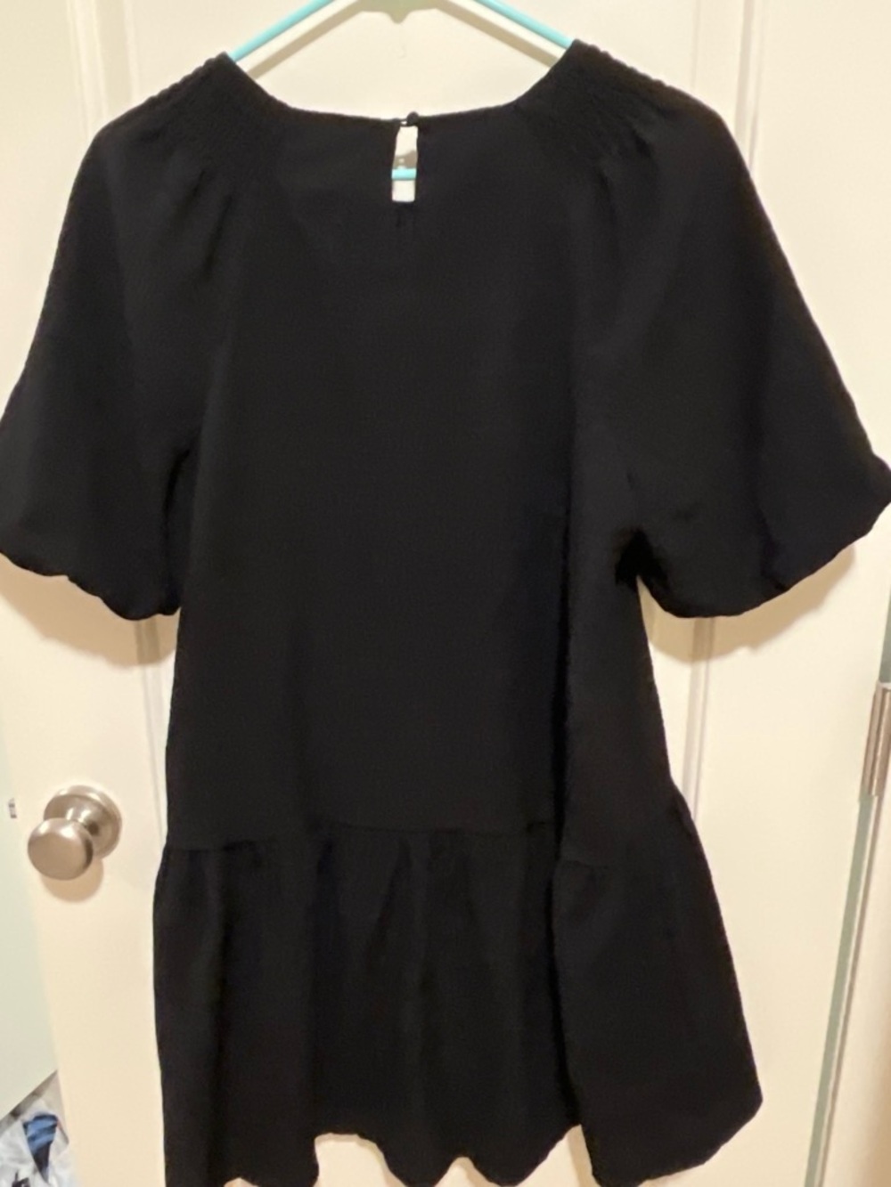 Steve Madden Black Mini Dress with Puff Sleeves